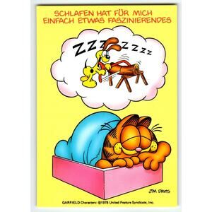1978 Garfield Comic Postcard Jim Davis German Print Continental 6x4